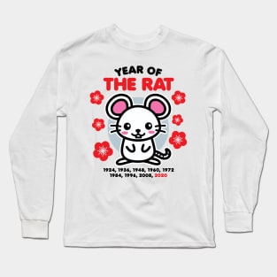 Year of the Rat 2020 Happy Chinese Zodiac New Year Kawaii Long Sleeve T-Shirt